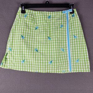 Lilly Pulitzer Green Gingham Skort 2 Resort Wear